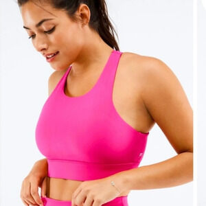 Fabletics Hot Pink High Neck Sports Bra